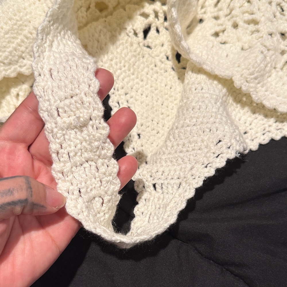 Crochet White/cream colored One-Piece body suit Sz.L - Picture 12 of 15